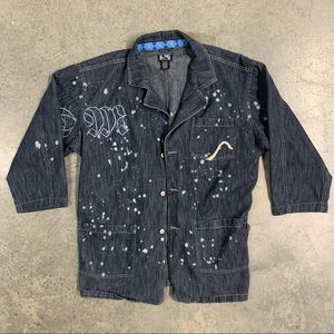 Drunknmunky Retro Denim Jacket Paint Splatter 3XL